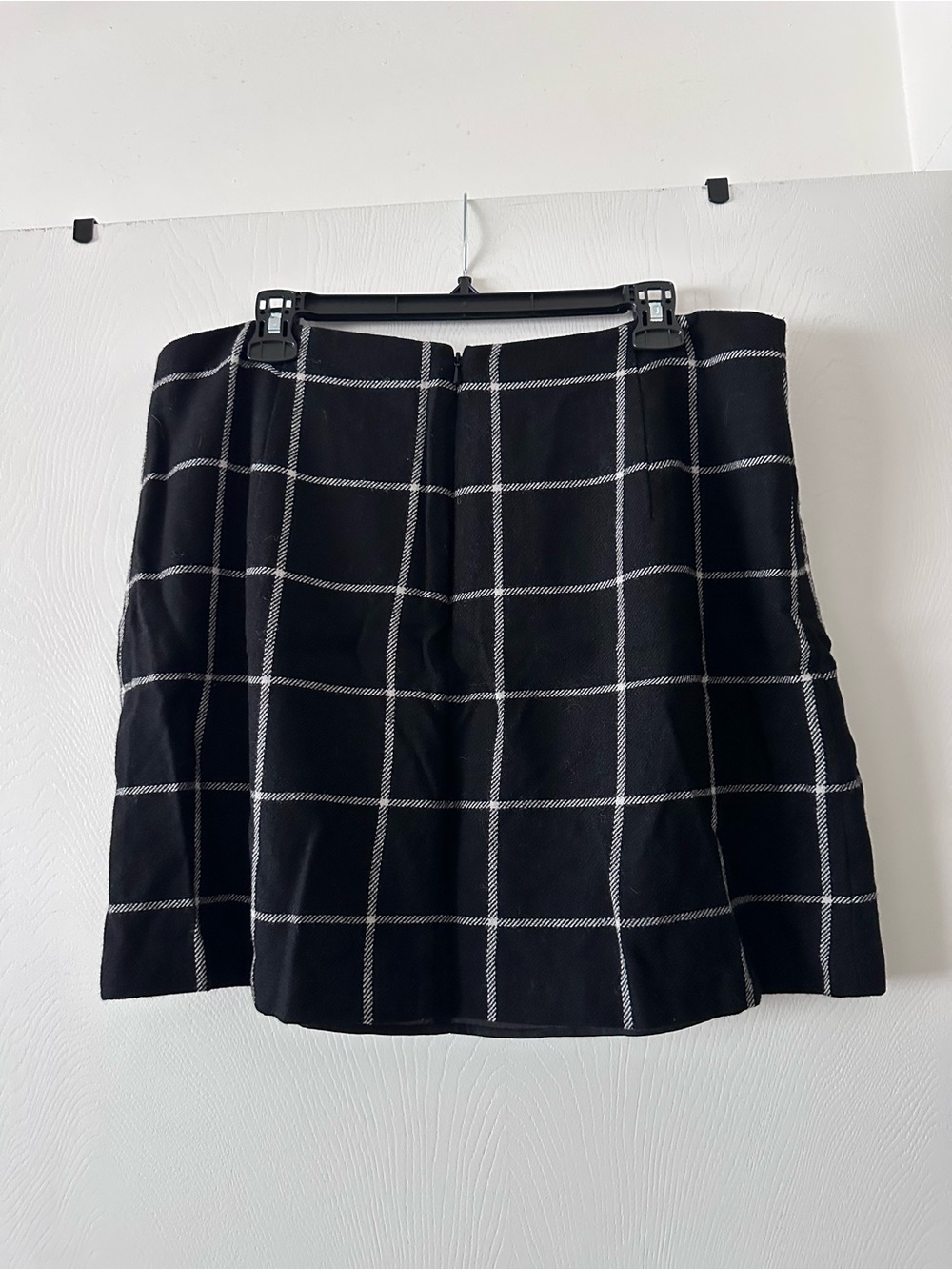 Madewell Black and White Windowpane A-Line Skirt Used Size 16 - Picture 2 of 2